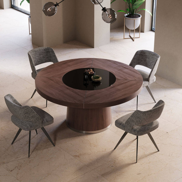 Modrest Houston Round Modern Dining Table Walnut Dining Table SKU VGHB850T-WAL Product ID: 76513