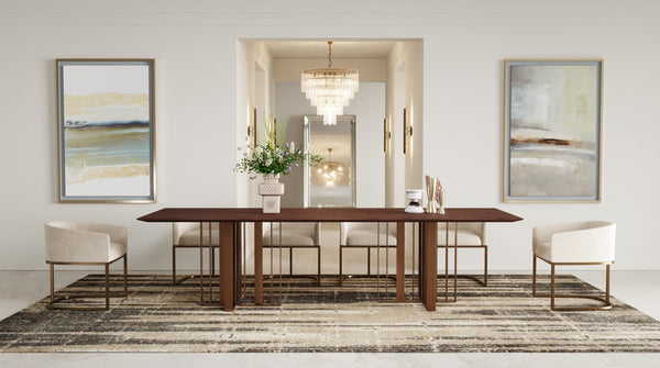 Modrest Livia Modern Walnut & Brass Stainless Steel Dining Table Wenge Dining Table SKU VGBBMI2005T-WGE-DT Product ID: 78775
