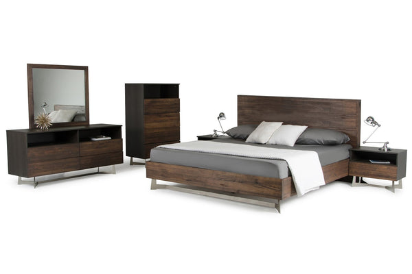 Queen Modrest Wharton Modern Dark Aged Oak Bedroom SetVig Furniture Model VGEDWHARTON-SET-Q ID 72928 UPC 840729144230 catch