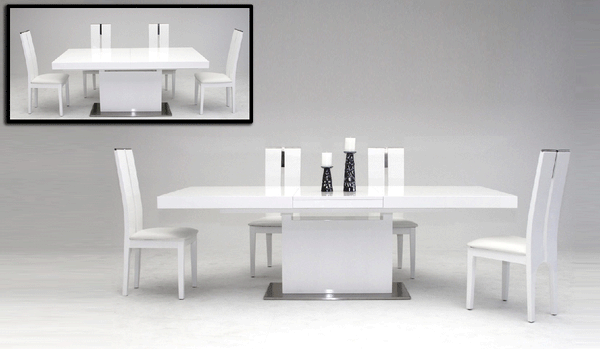Modrest Zenith Modern White Extendable Dining Table White Dining Table SKU VGGU841XT-WHT Product ID: 14553