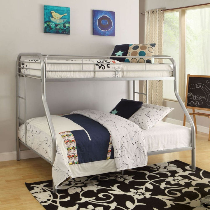 ACME Tritan Silver Twin/Full Bunk Bed Model 02053SI - MONAVILLA