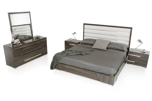 Queen Nova Domus Capulet Italian Modern Grey Bedroom Set - MONAVILLA