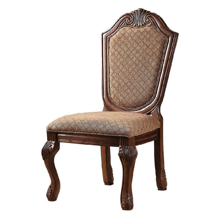 ACME Chateau De Ville Fabric & Cherry Side Chair Model 04077A - MONAVILLA
