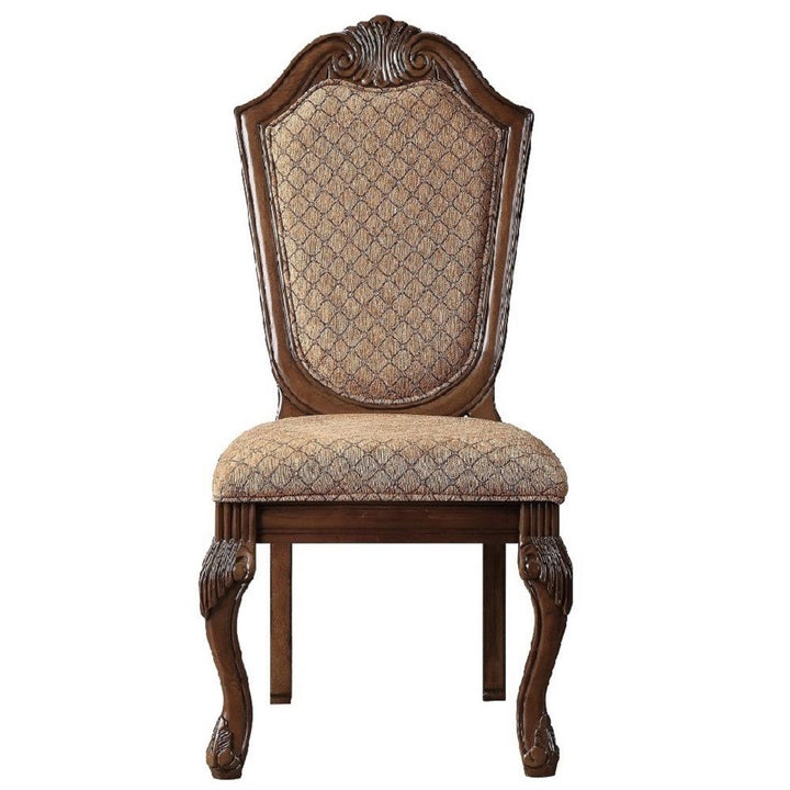 ACME Chateau De Ville Fabric & Cherry Side Chair Model 04077A - MONAVILLA