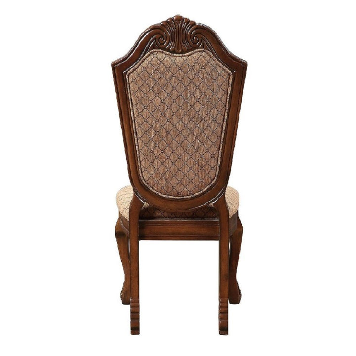 ACME Chateau De Ville Fabric & Cherry Side Chair Model 04077A - MONAVILLA