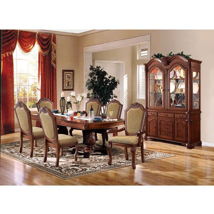 ACME Chateau De Ville Fabric & Cherry Side Chair Model 04077A - MONAVILLA