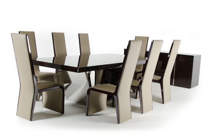 Modrest Christa Modern Ebony High Gloss Dining Table - MONAVILLA