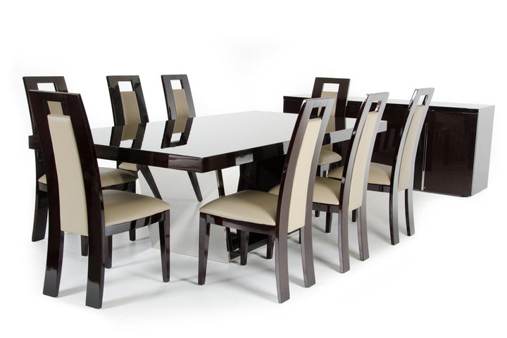 Modrest Christa Modern Ebony High Gloss Dining Table - MONAVILLA