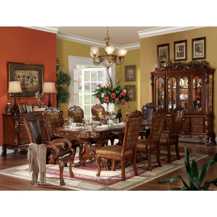 ACME Dresden Fabric & Cherry Oak Side Chair (Set-2) Model 12153 - MONAVILLA