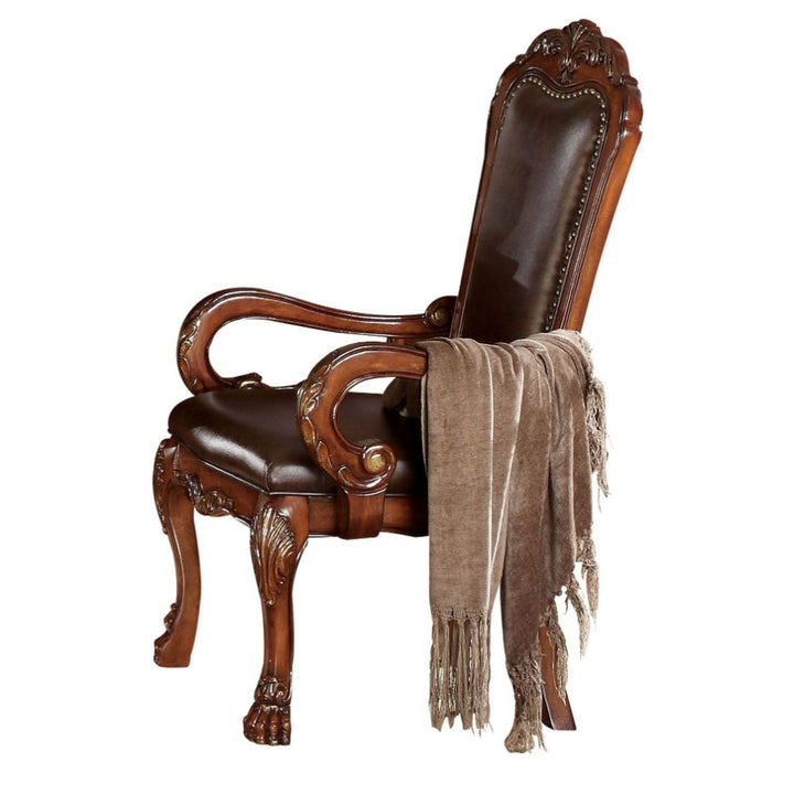 ACME Dresden PU & Cherry Oak Chair Model 12154 - MONAVILLA