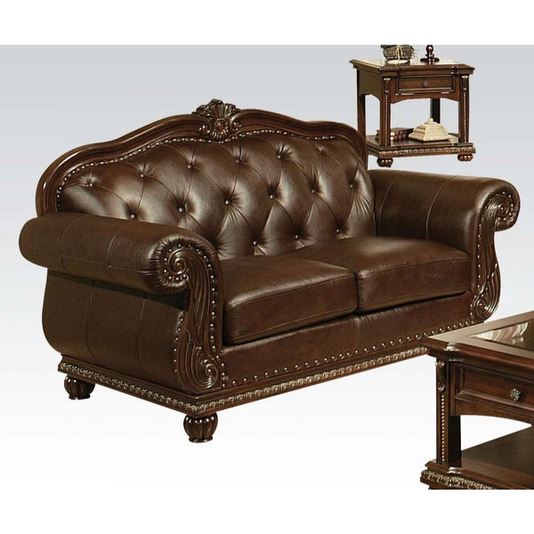 ACME Anondale Espresso Top Grain Leather Match Loveseat Model 15031 - MONAVILLA