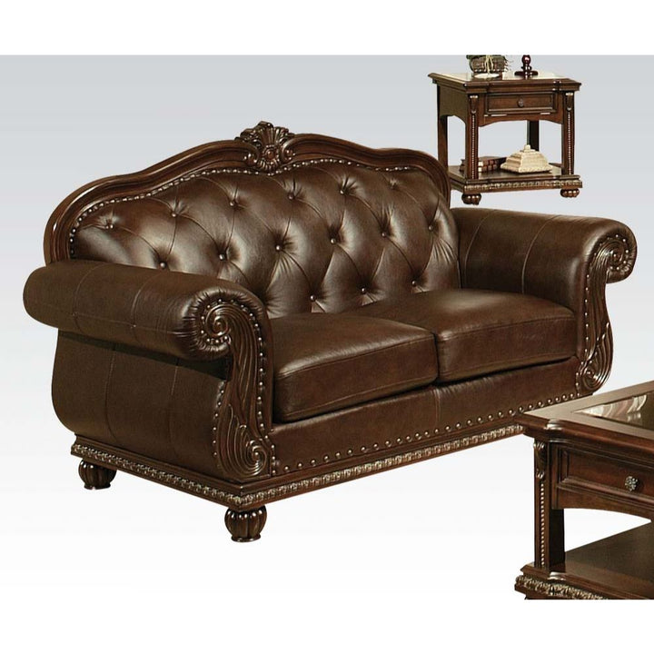 ACME Anondale Espresso Top Grain Leather Match Loveseat Model 15031 - MONAVILLA