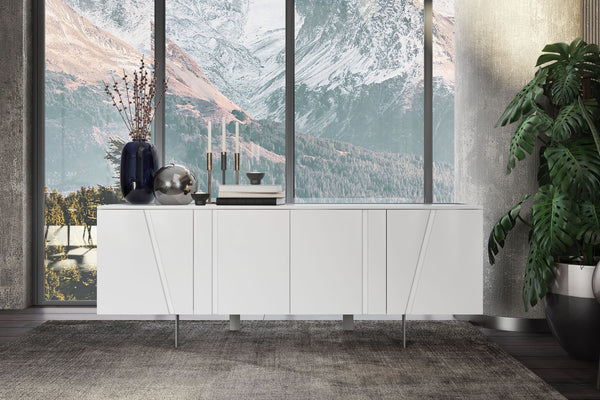 Modrest Mario Modern White Veneer Buffet - MONAVILLA