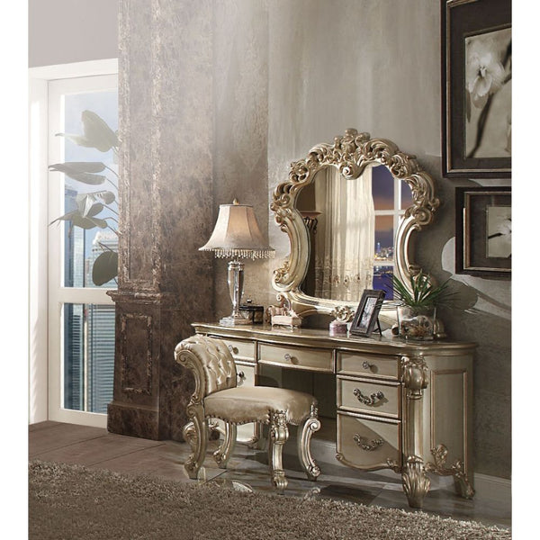 ACME Vendome Gold Patina & Bone Vanity Desk Model 23007 - MONAVILLA