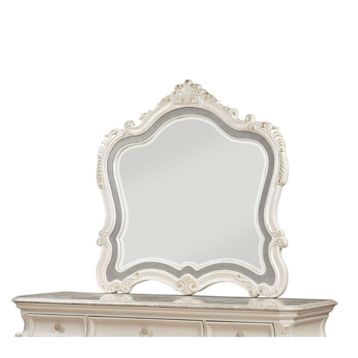 ACME Chantelle Pearl White Mirror Model 23544 - MONAVILLA