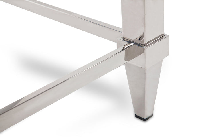 Modrest Agar Modern Glass & Stainless Steel End Table - MONAVILLA