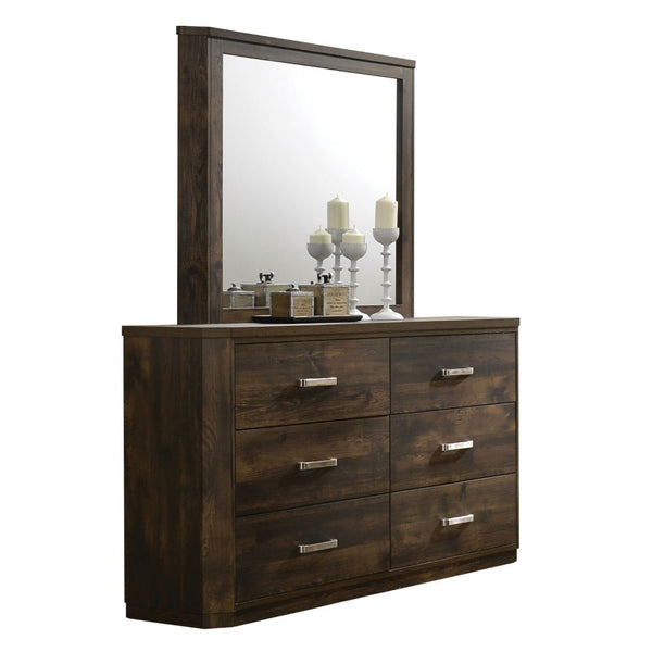 ACME Elettra Rustic Walnut Mirror Model 24854 - MONAVILLA