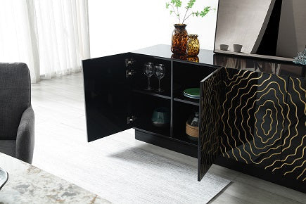 Modrest Jonah Modern Black and Gold Buffet - MONAVILLA