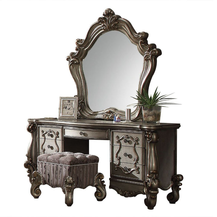 ACME Versailles Antique Platinum Vanity Desk Model 26847 - MONAVILLA