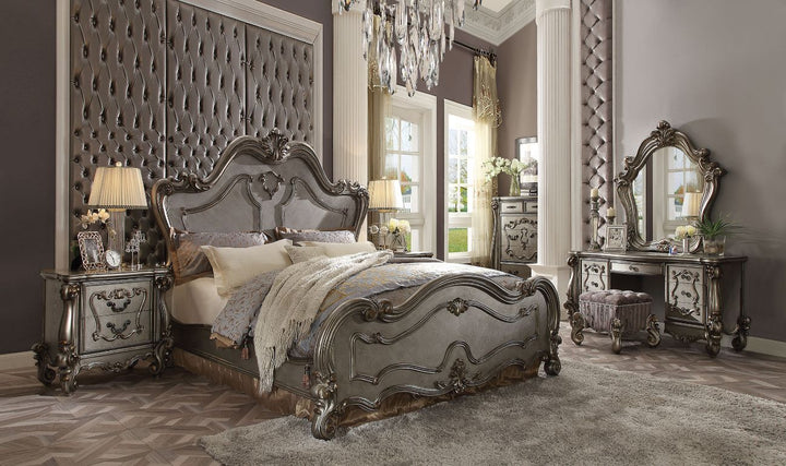 ACME Versailles Antique Platinum Queen Bed Model 26860Q - MONAVILLA