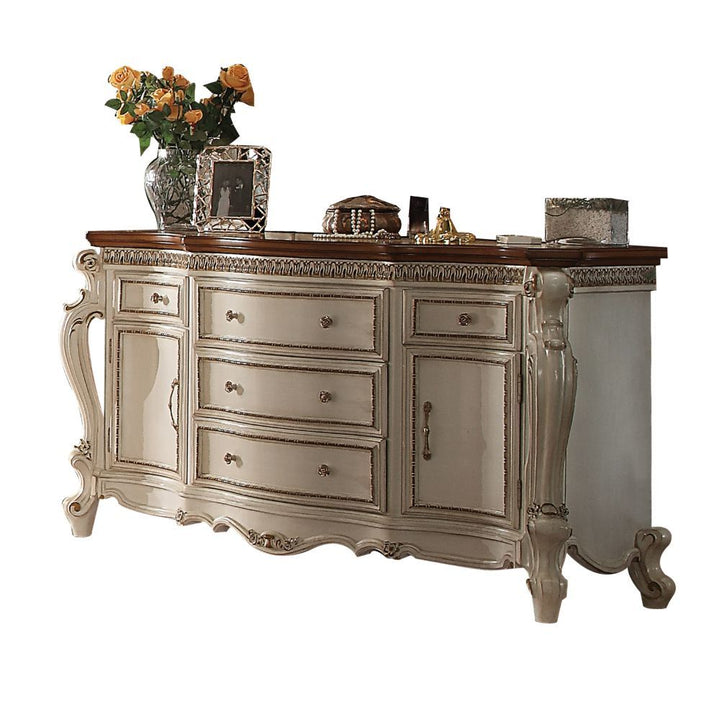 ACME Picardy Antique Pearl & Cherry Oak Dresser Model 26905 - MONAVILLA