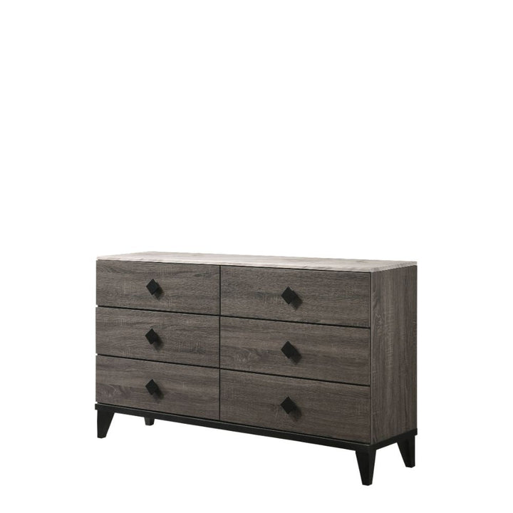ACME Avantika Faux Marble & Rustic Gray Oak Dresser Model 27675 - MONAVILLA