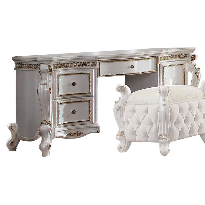 ACME Picardy Antique Pearl Vanity Desk Model 27884 - MONAVILLA
