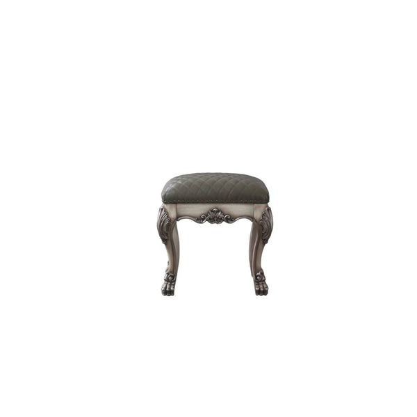 ACME Dresden Vintage Bone White & PU Vanity Stool Model 28195 - MONAVILLA