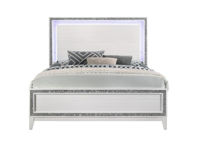 ACME Haiden LED & White Finish Queen Bed Model 28450Q - MONAVILLA