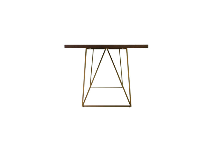 Modrest Marcia Modern Tobacco & Antique Brass Dining Table - MONAVILLA
