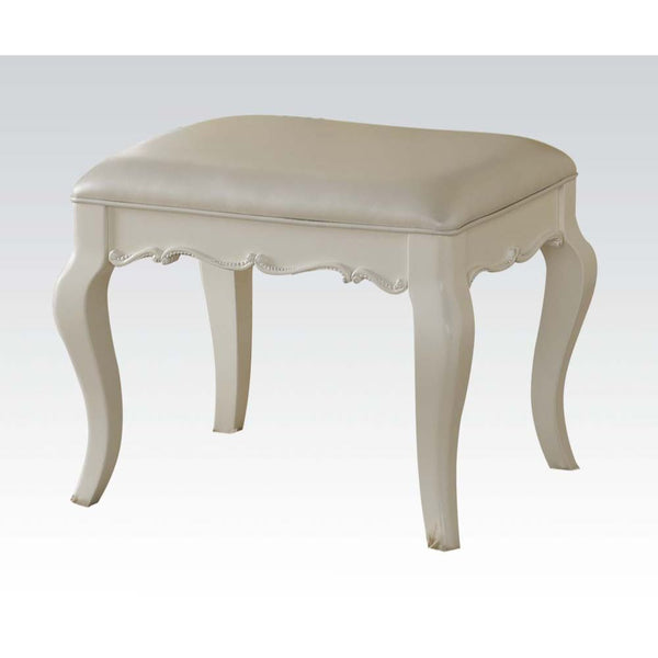 ACME Edalene PU & Pearl White Vanity Stool Model 30519 - MONAVILLA