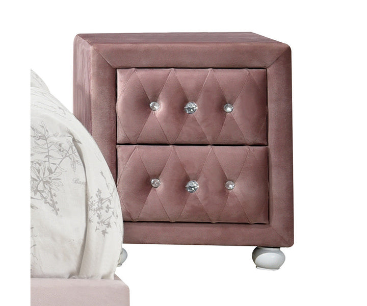 ACME Reggie Pink Fabric Nightstand Model 30823 - MONAVILLA