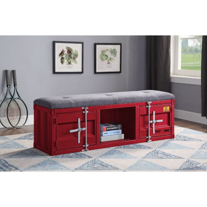 ACME Cargo Gray Fabric & Red Bench Model 35956 - MONAVILLA