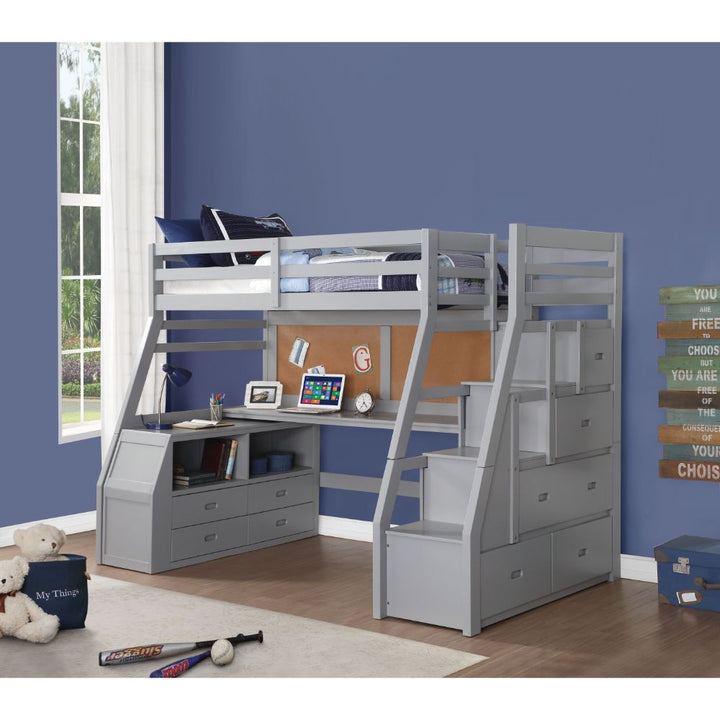 ACME Jason II Gray Loft Bed Model 37445 - MONAVILLA