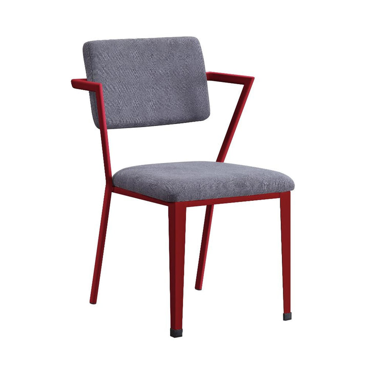 ACME Cargo Gray Fabric & Red Chair Model 37918 - MONAVILLA
