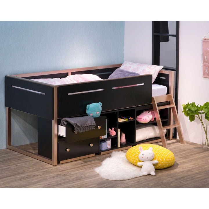 ACME Prescott Black & Rose-Gold Bookshelf Model 37984 - MONAVILLA