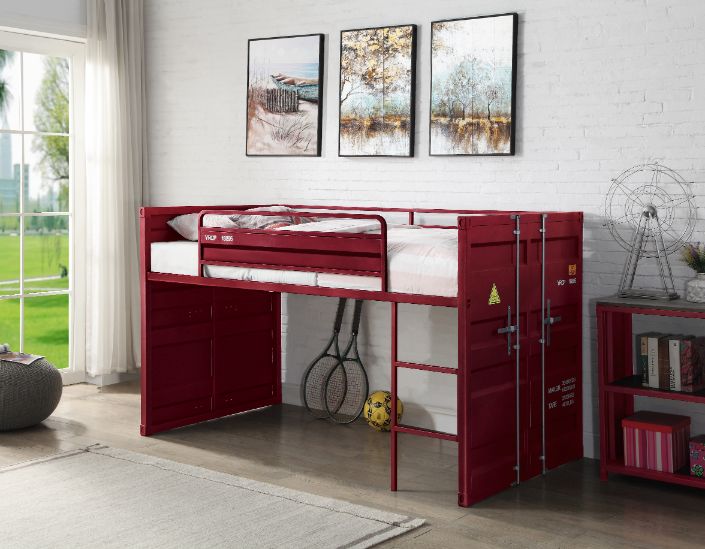 ACME Cargo Red Finish Twin Loft Bed Model 38300 - MONAVILLA