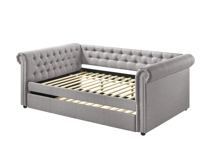 ACME Justice Smoke Gray Fabric Full Bed Model 39435 - MONAVILLA