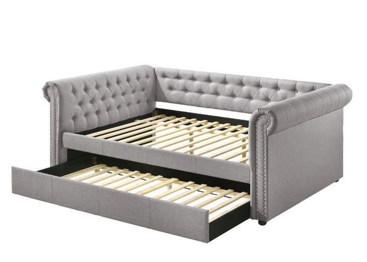 ACME Justice Smoke Gray Fabric Full Bed Model 39435 - MONAVILLA