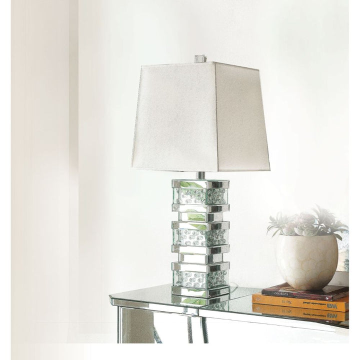ACME Nysa Mirrored & Faux Crystals Table Lamp Model 40217 - MONAVILLA