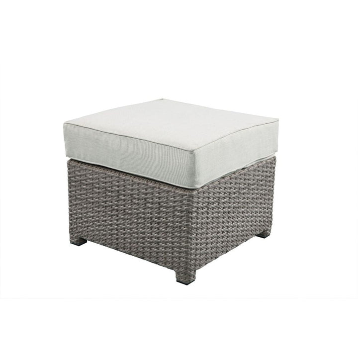 ACME Salena Beige Fabric & Gray Wicker Patio Sofa & Ottoman Model 45015 - MONAVILLA