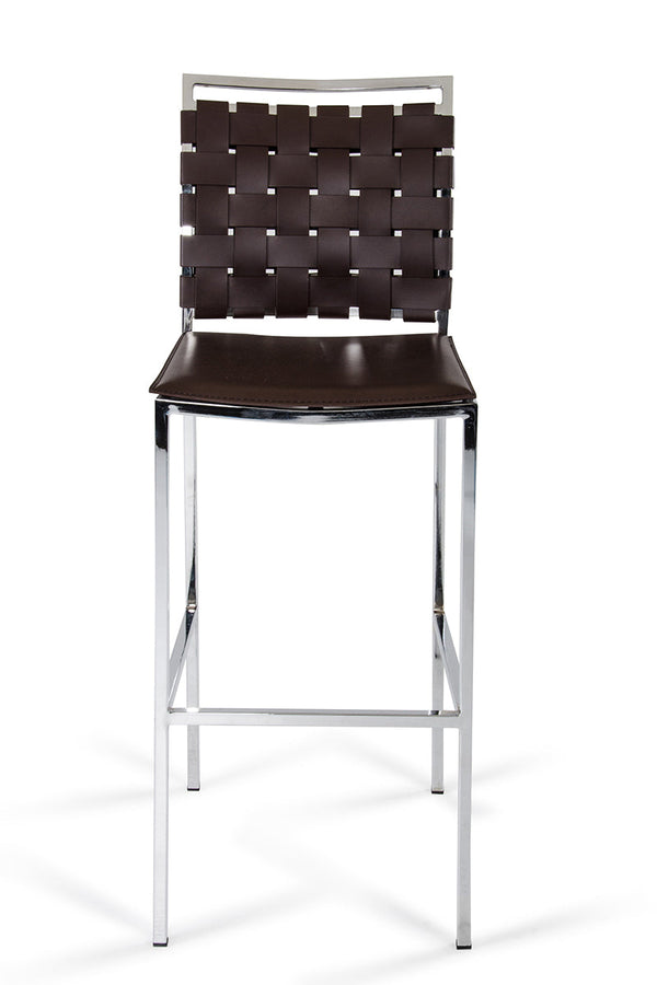 Shasta Modern Brown Eco Leather Bar Stool (Set of 2) - MONAVILLA
