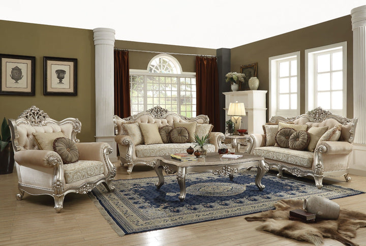 ACME Bently Fabric & Champagne Loveseat Model 50661 - MONAVILLA