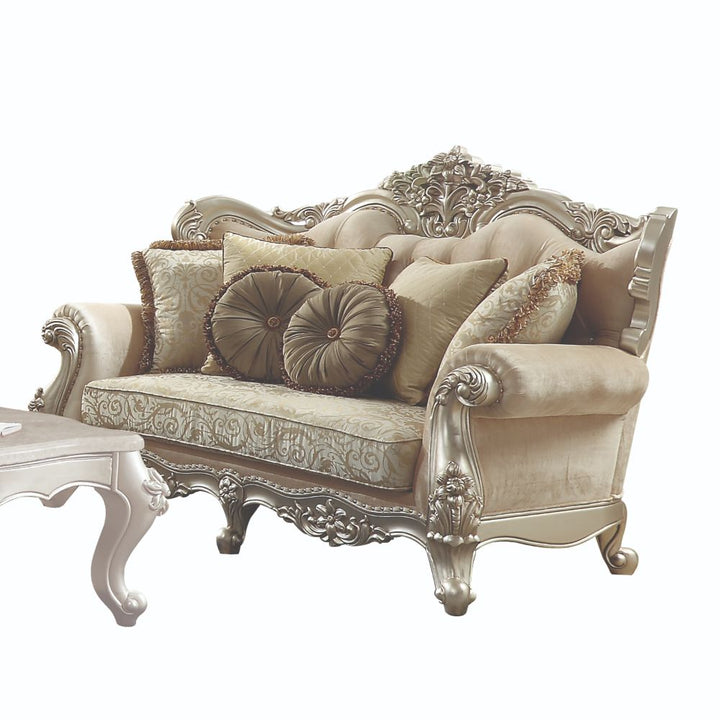 ACME Bently Fabric & Champagne Loveseat Model 50661 - MONAVILLA