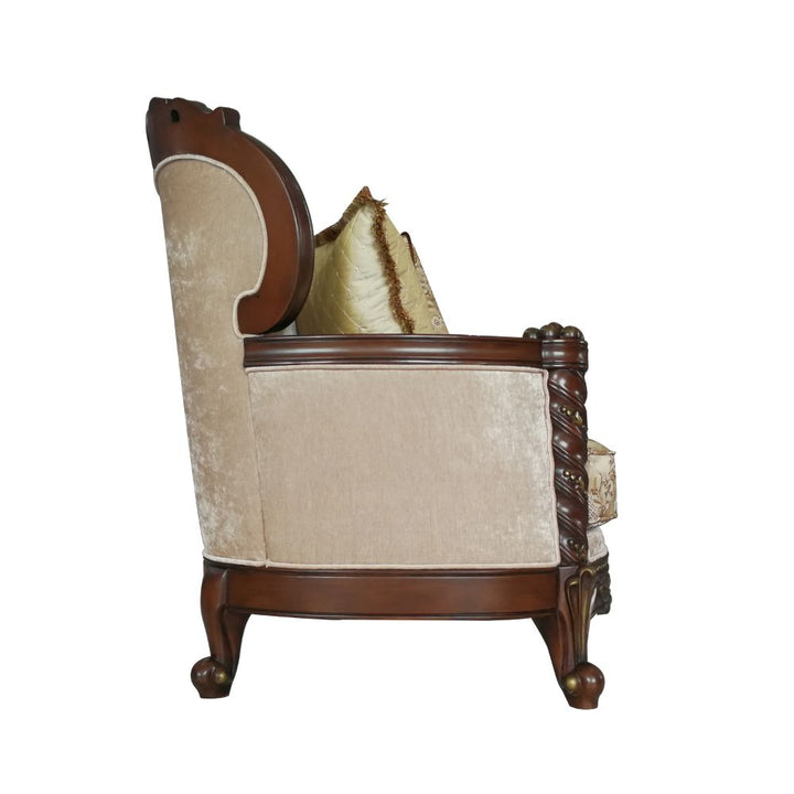 ACME Devayne Fabric & Dark Walnut Sofa Model 50685 - MONAVILLA