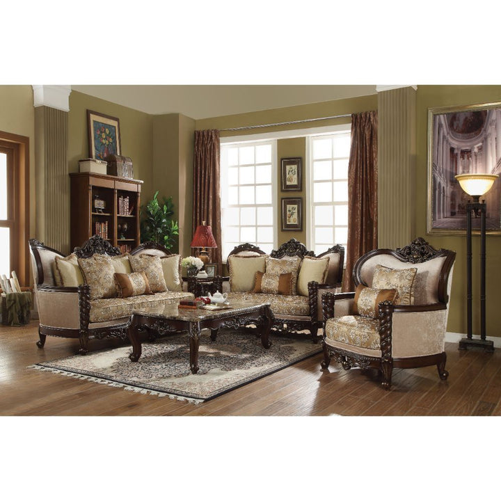 ACME Devayne Fabric & Dark Walnut Sofa Model 50685 - MONAVILLA