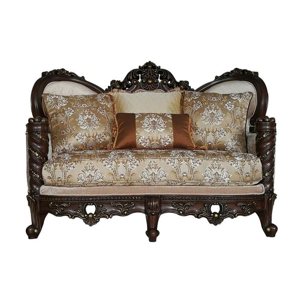 ACME Devayne Fabric & Dark Walnut Loveseat Model 50686 - MONAVILLA