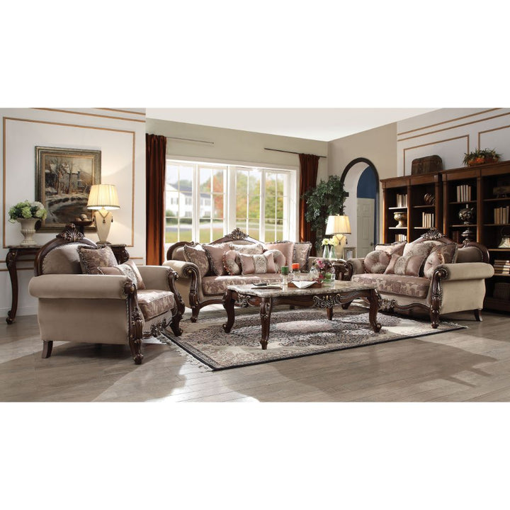 ACME Mehadi Velvet & Walnut Sofa Model 50690 - MONAVILLA