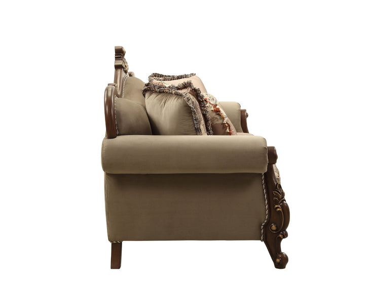 ACME Mehadi Velvet & Walnut Sofa Model 50690 - MONAVILLA
