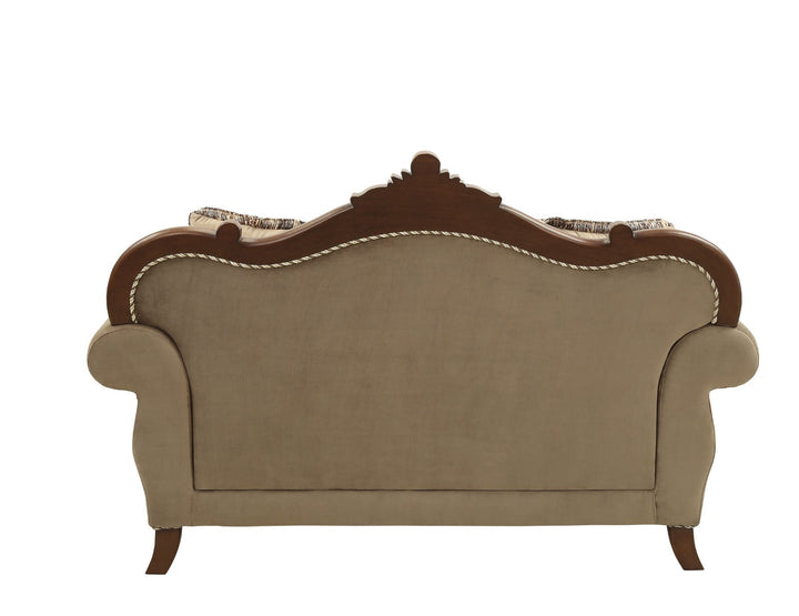 ACME Mehadi Velvet & Walnut Loveseat Model 50691 - MONAVILLA